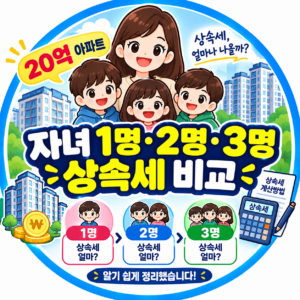 20억 아파트 다자녀 상속세 비교