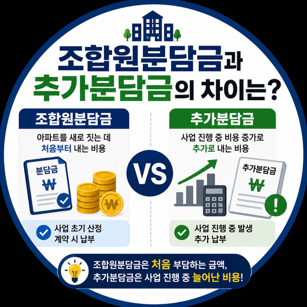 조합원분담금 과 추가분담금의 차이는?